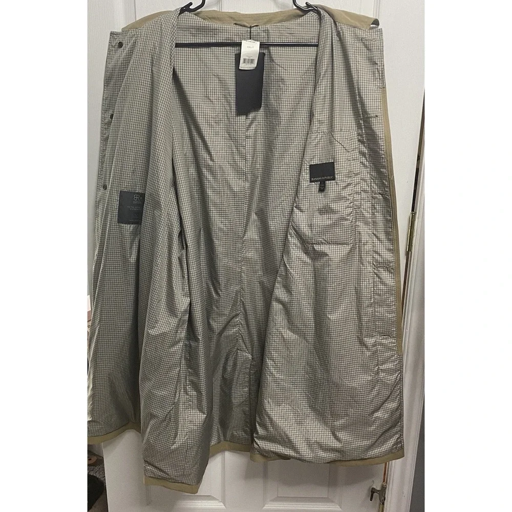 Banana Republic Men Brown Trench Coat Brown Water Repellent Raincoat TALL XXL
